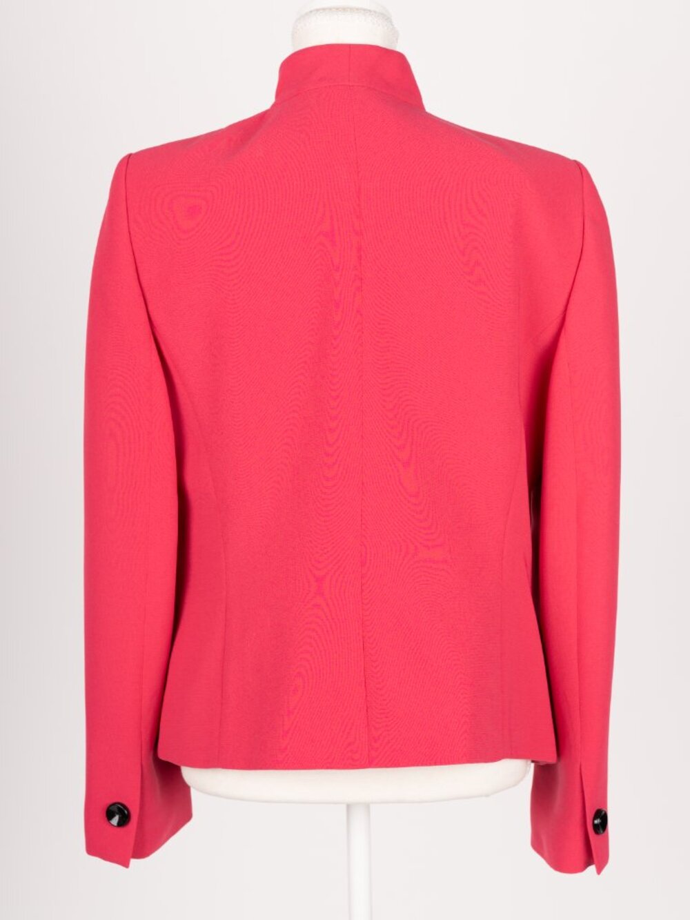 Hot Pink Ruched Portrait Collar Blazer Sz 12 Vintage Corpcore Elle Woods Barbie - Picture 5 of 14